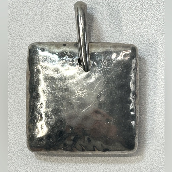 Silpada Jewelry - Silpada sterling silver 925 Signed hammered solid puffy square pendant retired